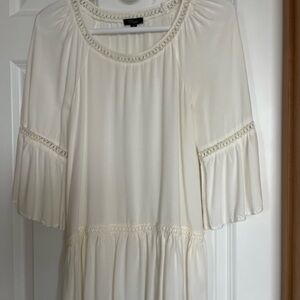 Cupio Cream Dress with Crochet Accents